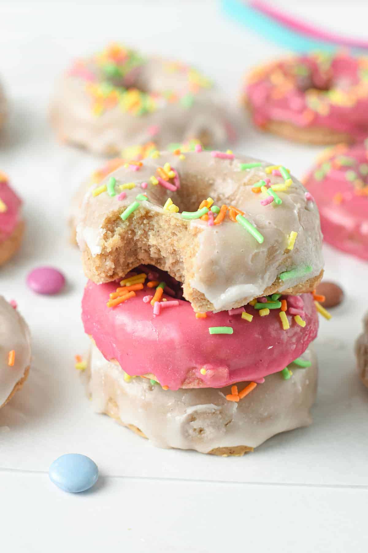 Three Protein Donuts stacked