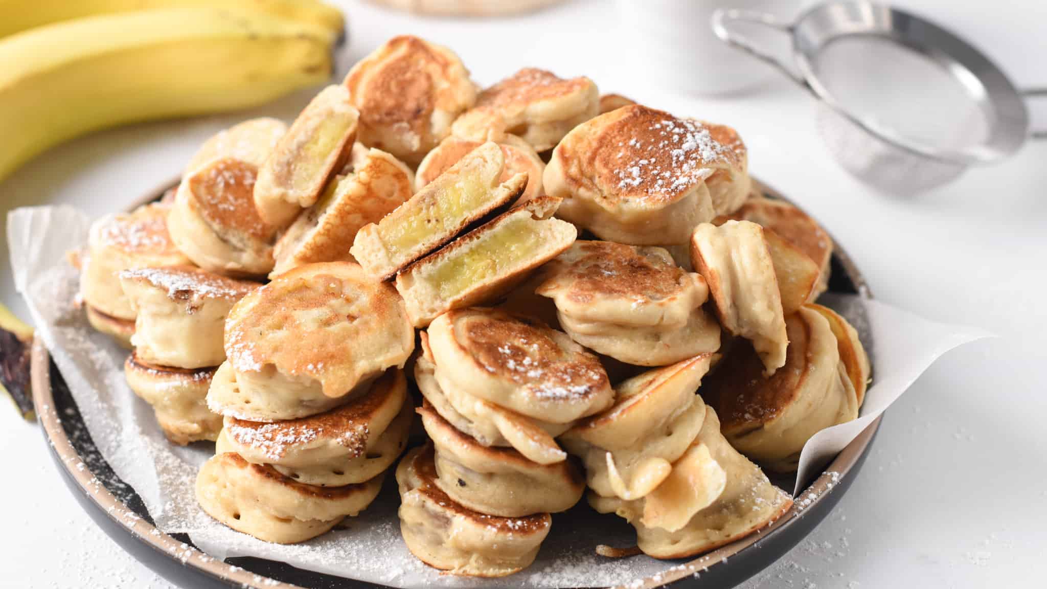 Banana Pancake Bites (30kcal, No Eggs, No Dairy)