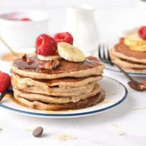 Banana Protein Pancakes vegan egg free 4 ingredient sugar free