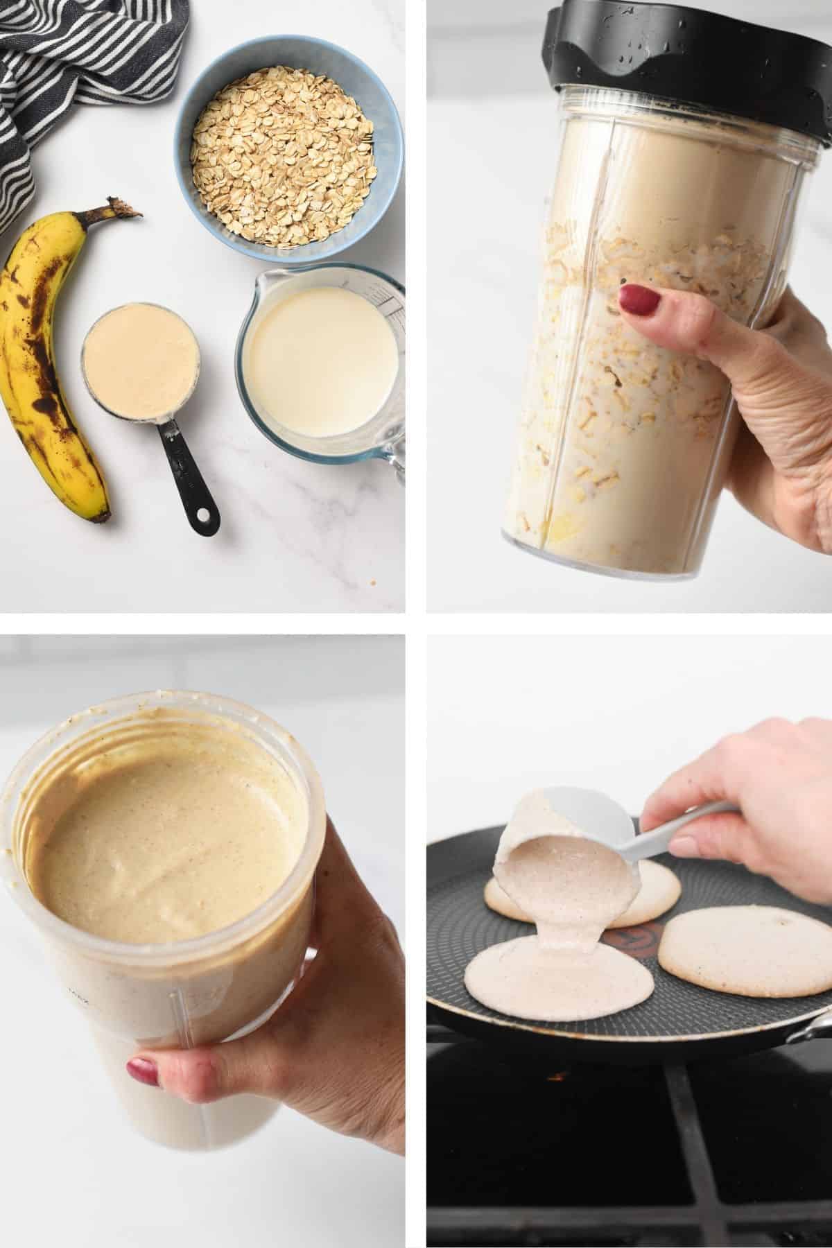 Making Banana Protein Pancakes