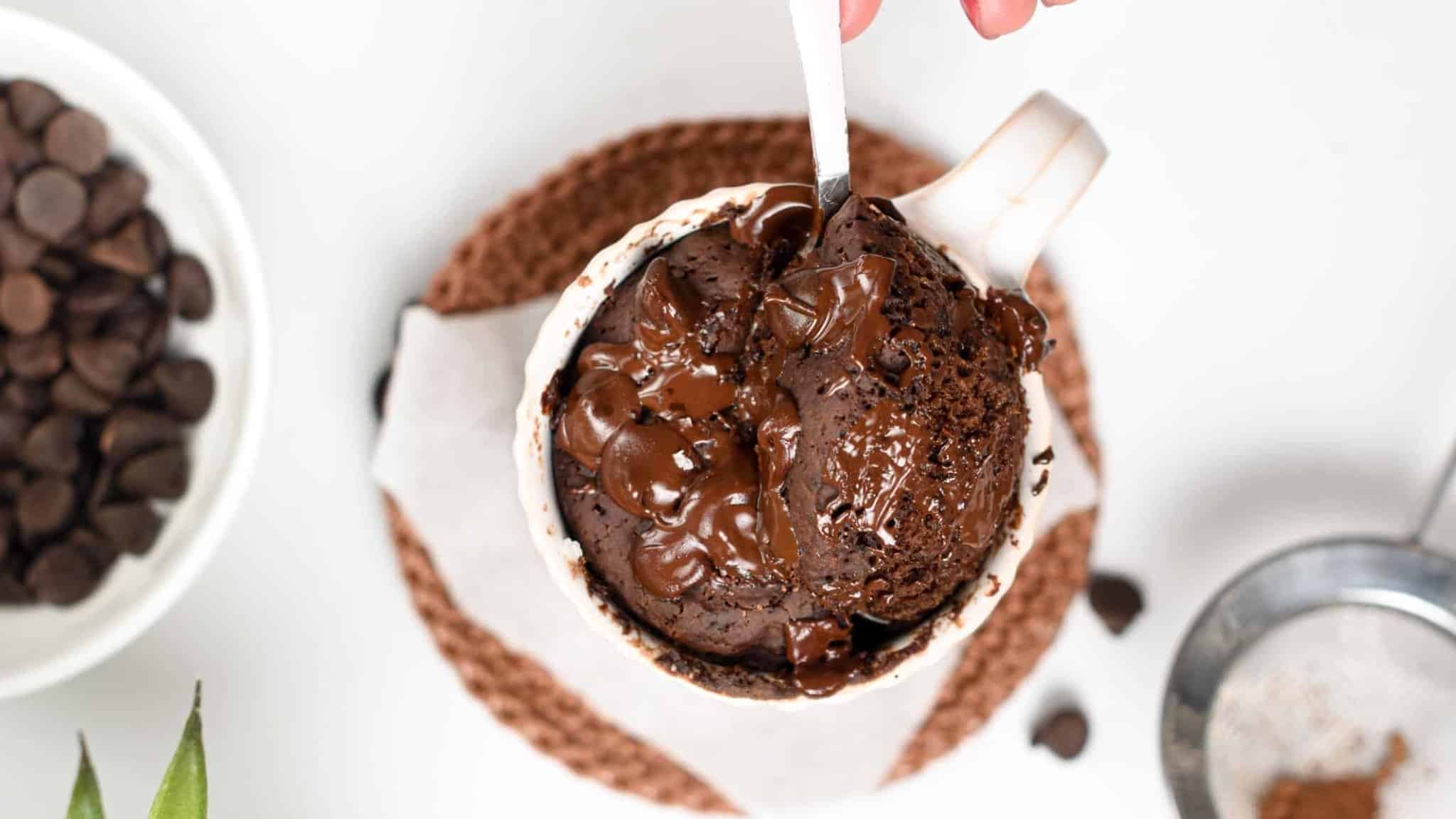 Chocolate Mug Cake with its gooey texture.