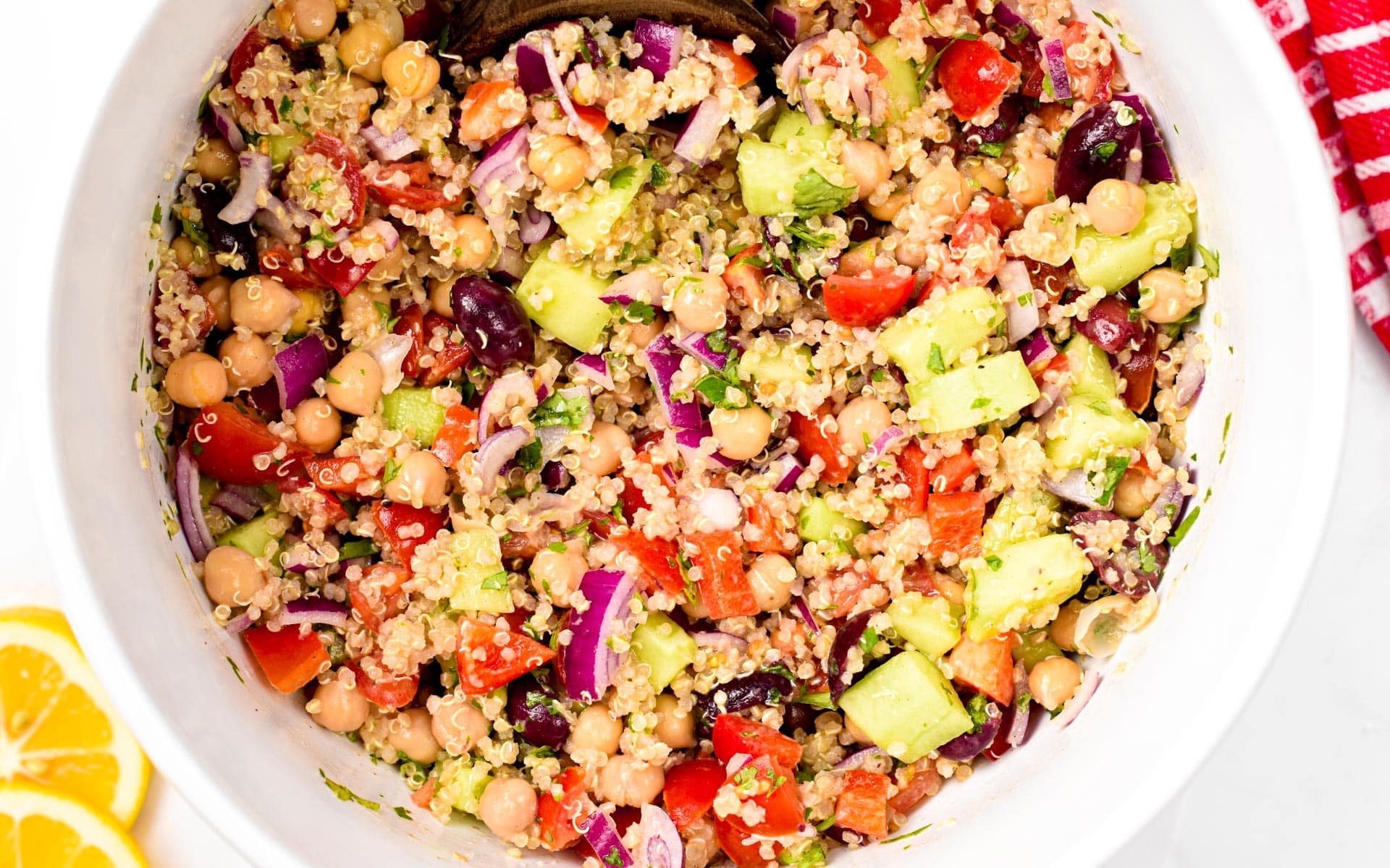 High-Protein Chickpea Quinoa Salad - Cooking For Peanuts