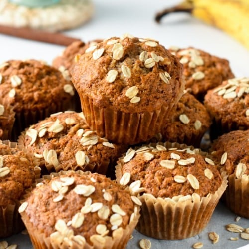 Healthy Banana Oatmeal Muffins (No Added Sugar!)