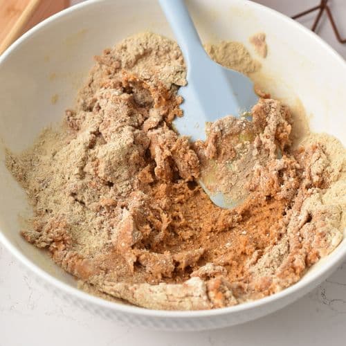 Pumpkin Protein Bar dough in a bowl