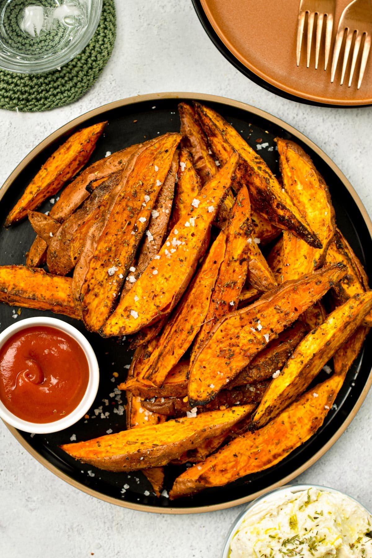 Air Fryer Bako Sweet Potato Wedges - First Time Vegan