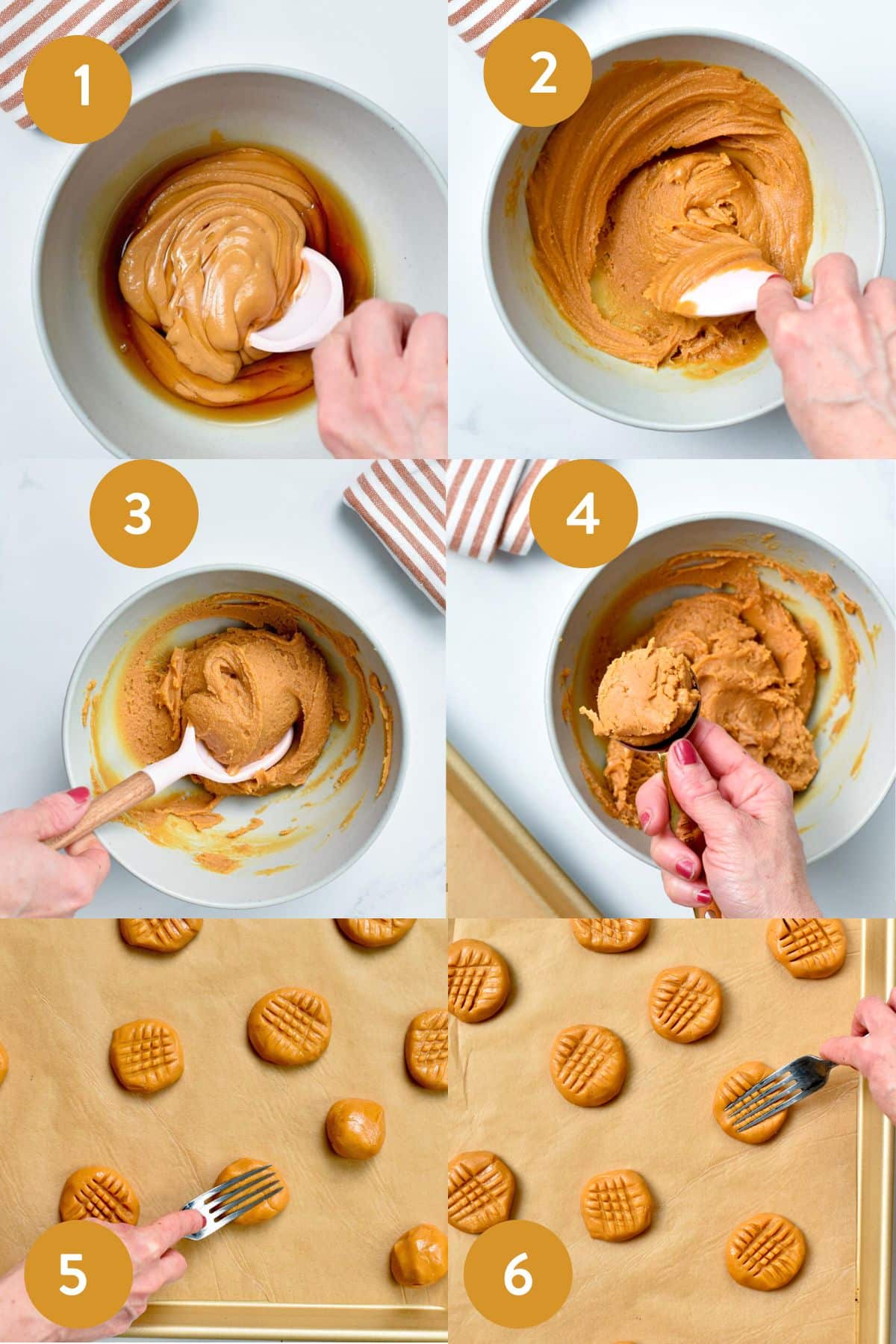 Step-by-step instructions on how to make 2 ingredient Peanut Butter Cookies