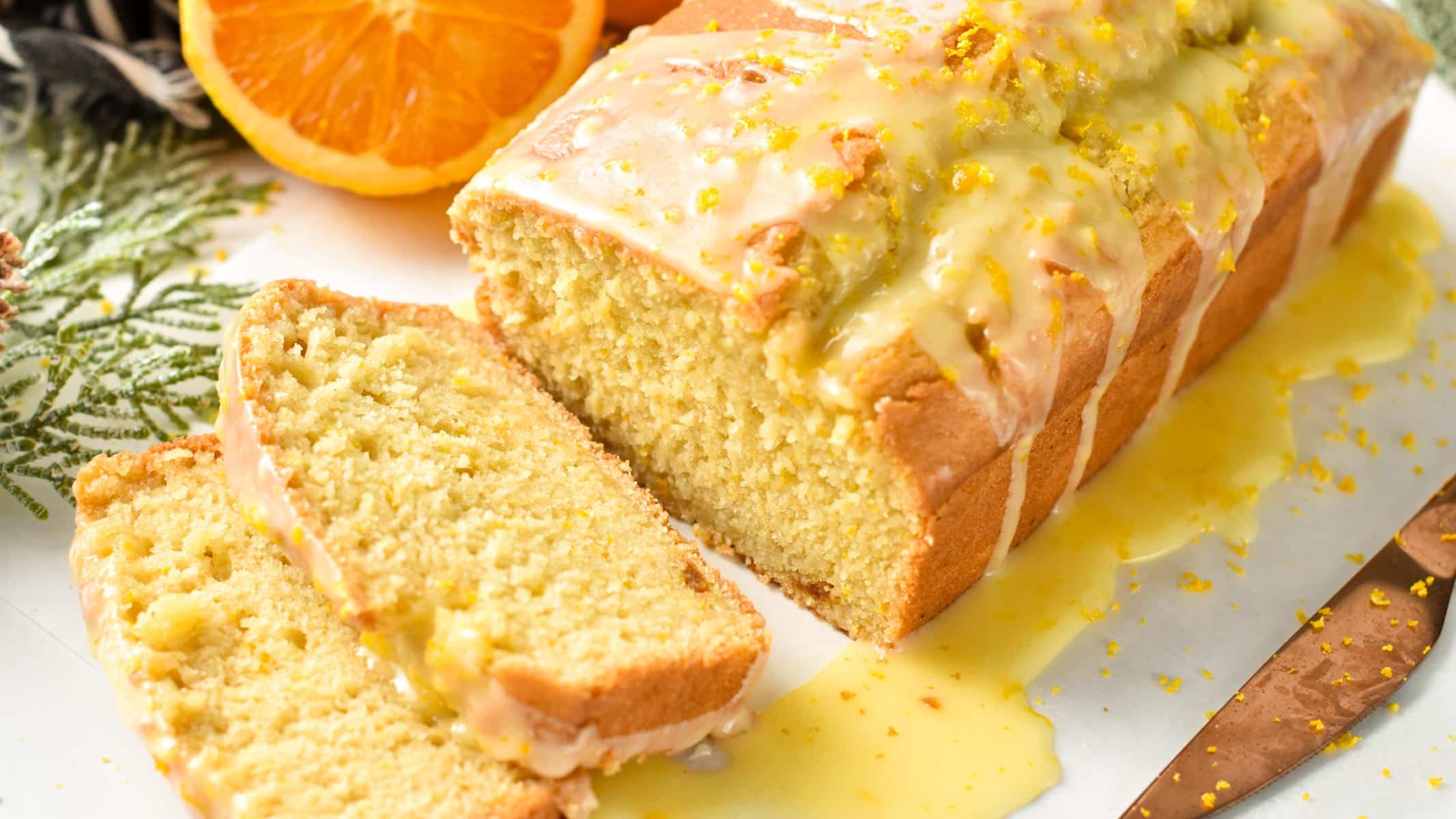 This Orange Pound Cake is most easy moist pound cake with tangy orange flavors and delicious sweet orange glaze. Plus, this pound cake is allergy friendly, made with no eggs or dairy.