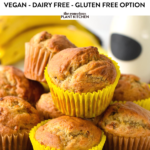 These Eggless Banana Muffins are the most fluffy, soft banana muffins made with no eggs and refined sugar free. It's a great banana muffin recipe for anyone allergic to eggs, or on a vegan diet.