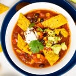 This Mexican Soup is an easy 30 dinner packed with proteins, vegetables and delicious Mexican flavors.