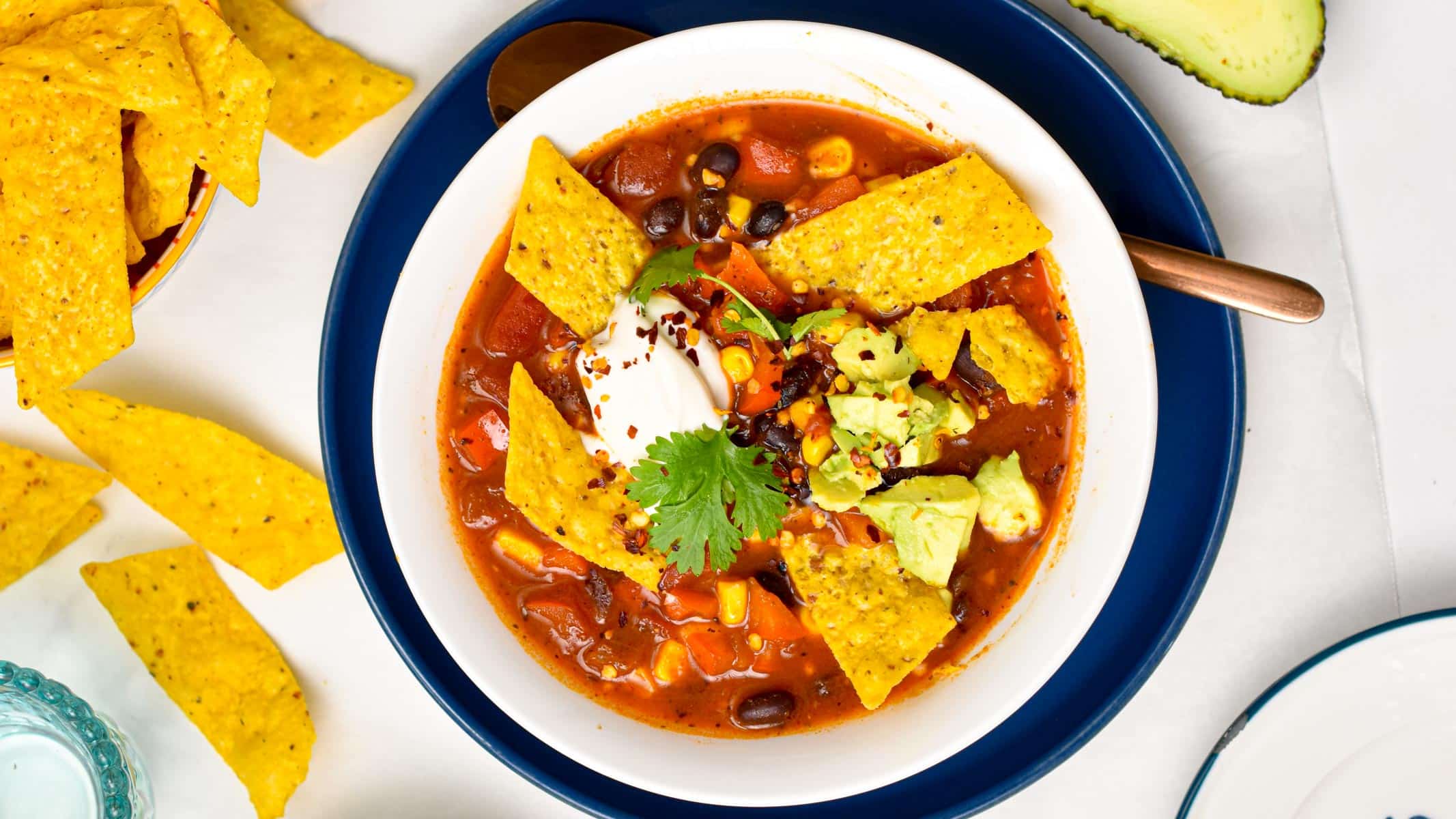 This Mexican Soup is an easy 30 dinner packed with proteins, vegetables and delicious Mexican flavors.