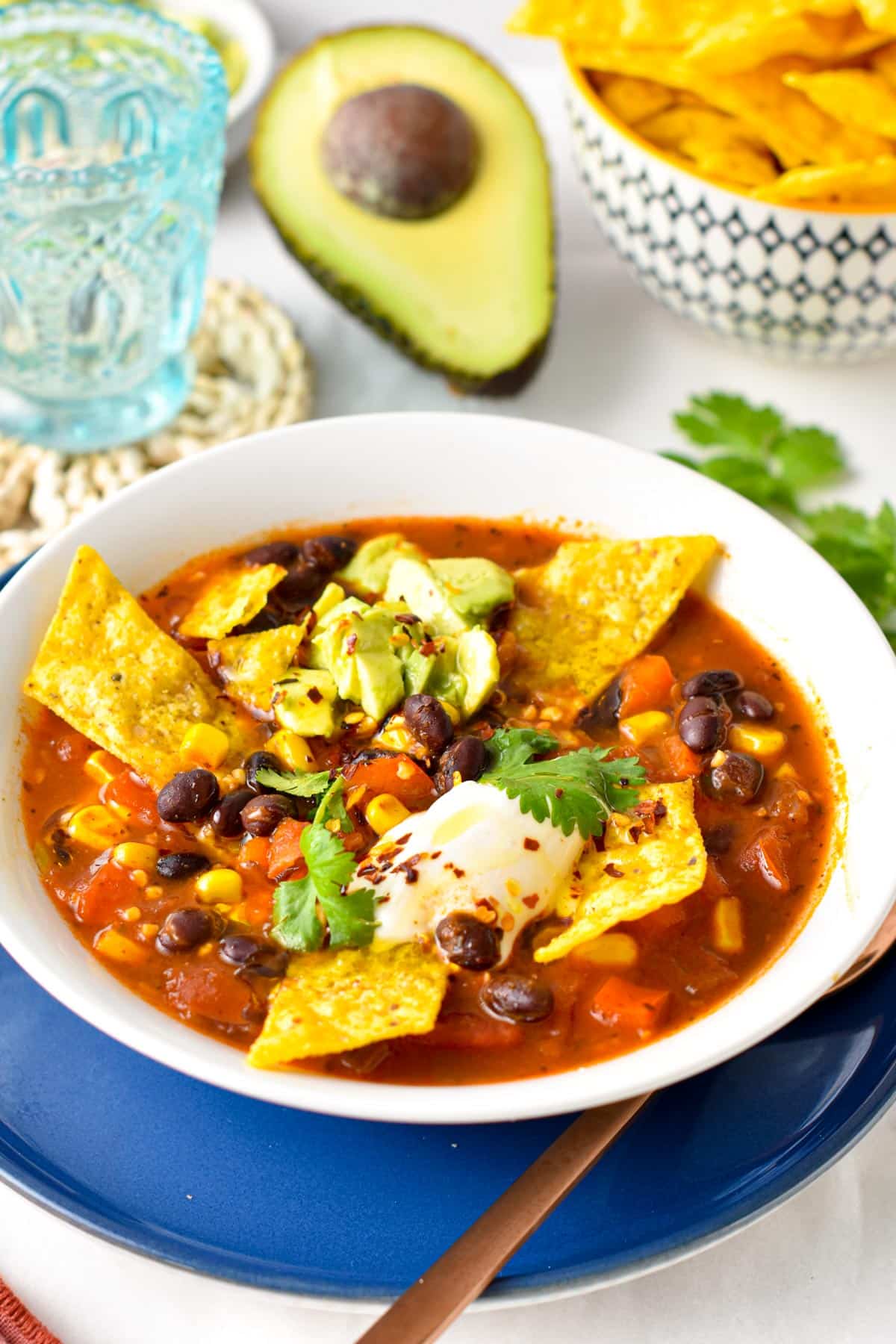 This Mexican Soup is an easy 30 dinner packed with proteins, vegetables and delicious Mexican flavors.