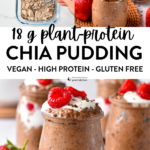 This Protein Chia Pudding recipe is packed with 18 g plant-based proteins and so easy to meal prep healthy protein breakfast. Plus, this is a low-carb gluten-free breakfast too so everyone can have some.