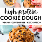 This Homemade Protein Cookie Dough is the most easy 5 minute protein snack for cookie dough lovers.