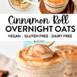 This Cinnamon Roll Overnight Oat is the most creamy, refreshing breakfast oatmeal recipe with all your favorite flavors of cinnamon rolls. If you love dessert for breakfast, this healthy breakfast is sure to impress.