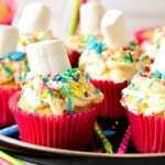 These Eggless Cupcakes are the most easy egg-free vanilla cupcakes ever with a moist crumb and creamy vanilla frosting. Plus, these cupcakes are also dairy-free and vegan approved.