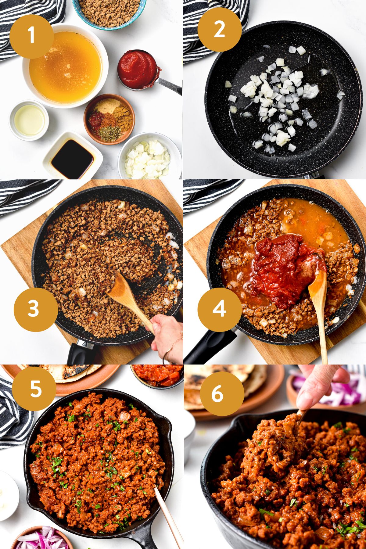 This TVP Taco Meat recipe is a delicious meat-free alternative for taco nights ready in 15 minutes. Bonus, textured soy proteins are not very expensive so it's a great low cost, high-protein vegan meal.