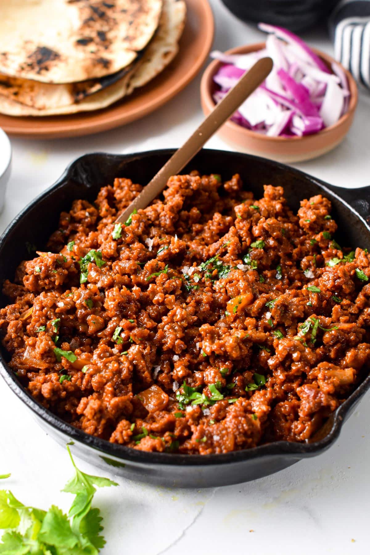 This TVP Taco Meat recipe is a delicious meat-free alternative for taco nights ready in 15 minutes. Bonus, textured soy proteins are not very expensive so it's a great low cost, high-protein vegan meal.