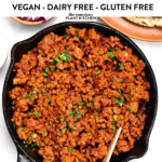 This TVP Taco Meat recipe is a delicious meat-free alternative for taco nights ready in 15 minutes. Bonus, textured soy proteins are not very expensive so it's a great low cost, high-protein vegan meal.