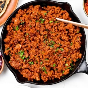 This TVP Taco Meat recipe is a delicious meat-free alternative for taco nights ready in 15 minutes. Bonus, textured soy proteins are not very expensive so it's a great low cost, high-protein vegan meal.