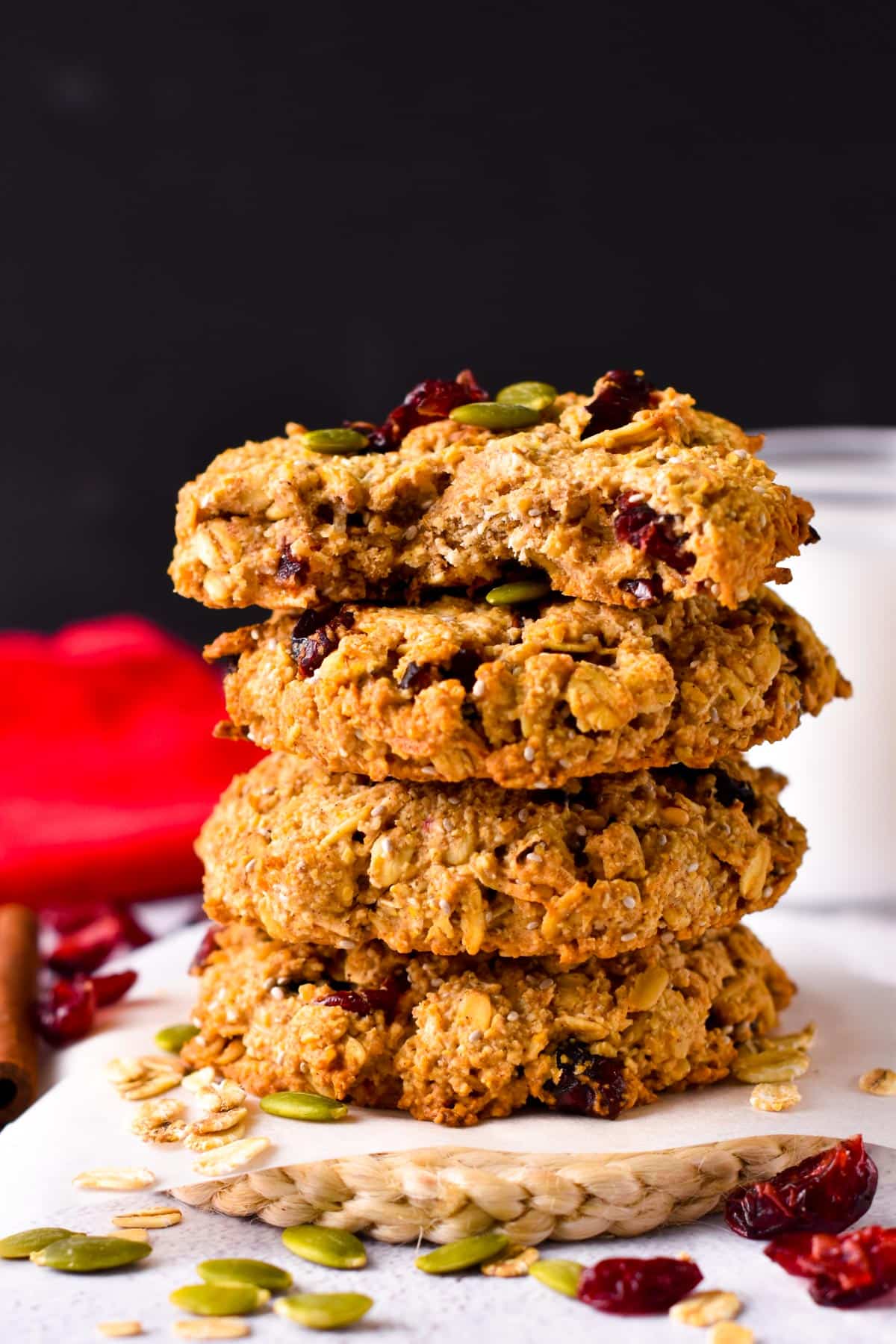 These Vegan Breakfast Cookies are crunchy, healthy oatmeal cookies made in 1-bowl, using only natural wholesome plants. They are packed with proteins, fiber and makes a delicious on the go breakfast in the morning.