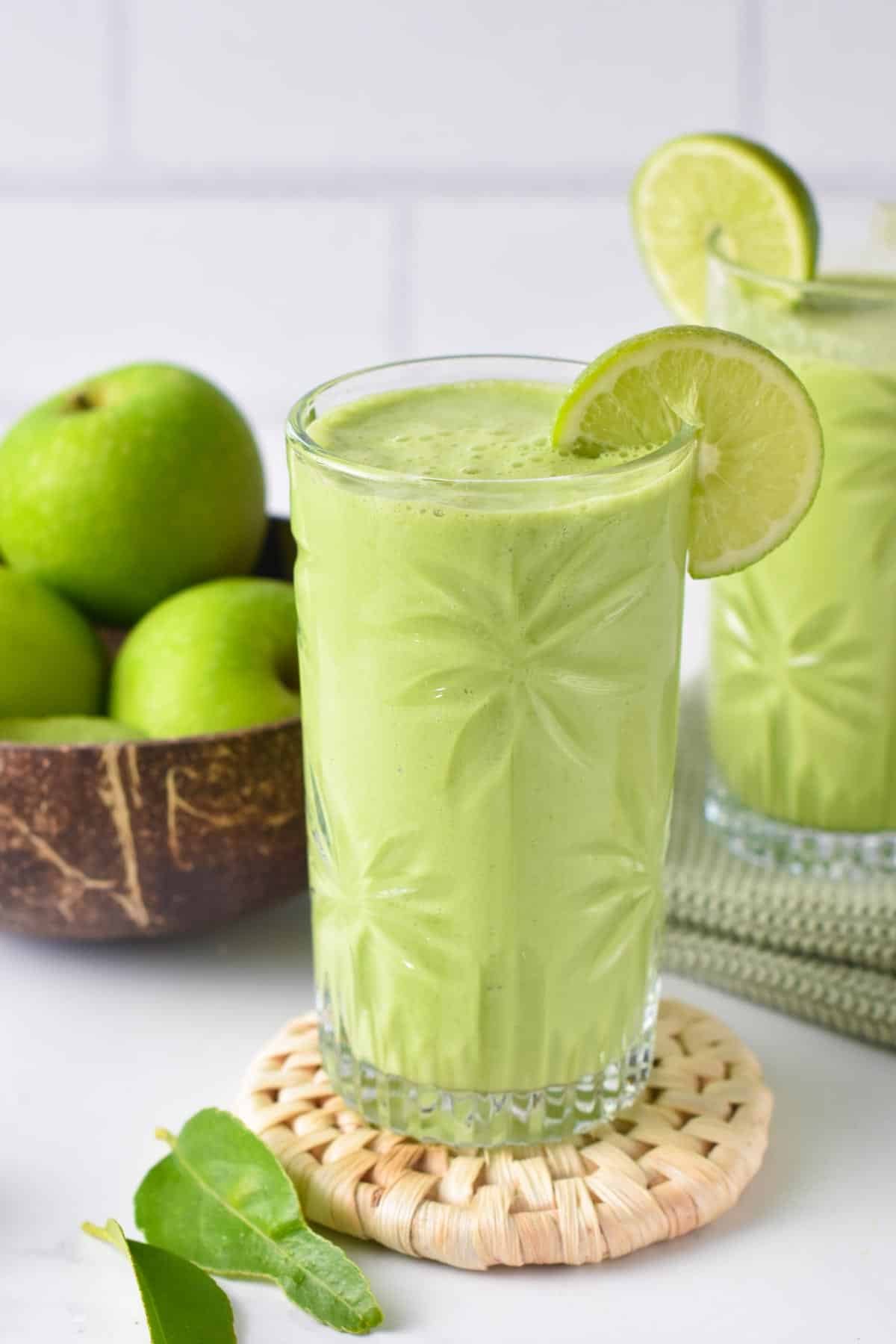 This Sour Apple Smoothie recipe is the perfect green smoothie for green apple lovers with a sweet and tart flavor. Plus, this green apple smoothie is also dairy-free and gluten-free.