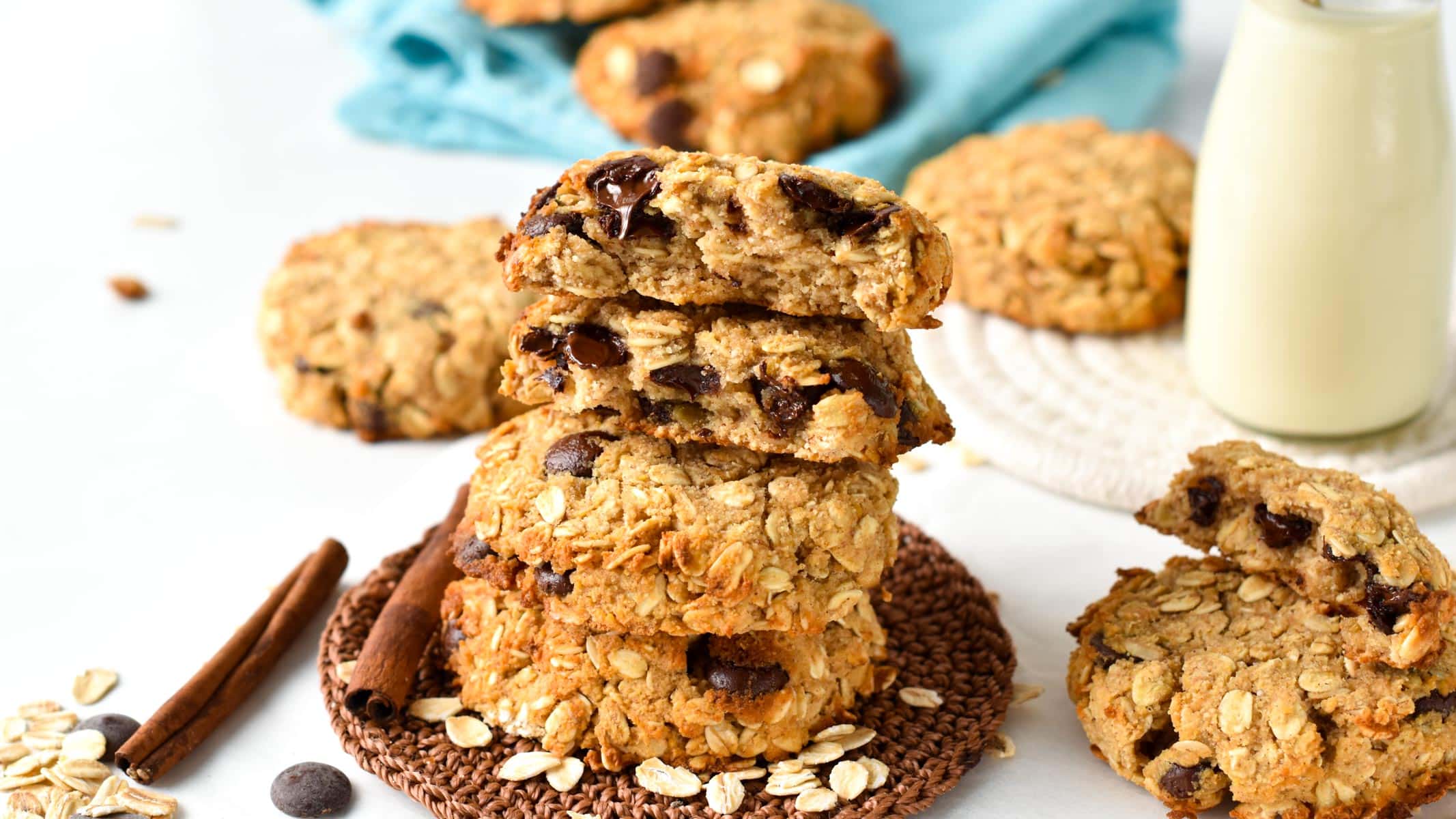 These Coconut Flour Oatmeal Cookies are easy healthy gluten-free oatmeal cookies made from coconut flour and oats. They are packed with fiber, nutrients, and a delicious healthy breakfast cookie recipe.