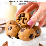 These Cookie Dough Protein Balls are easy no-bake healthy snacks packed with plant-based proteins from nut butter and protein powder. Plus, these are vegan, gluten-free, and dairy-free.