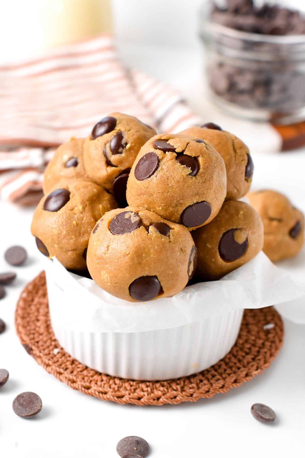 These Cookie Dough Protein Balls are easy no-bake healthy snacks packed with plant-based proteins from nut butter and protein powder. Plus, these are vegan, gluten-free, and dairy-free. 