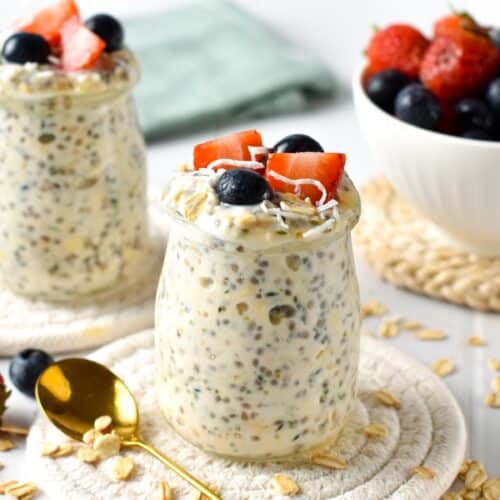 This Diabetic Overnight oat is a low-carb version of the classic overnight oat recipe using hemp heart and oat to boost protein, and healthy fats and cut down on carbs.