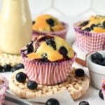 These Eggless Blueberry Muffins are easy, egg-free blueberry muffins with the most fluffy texture filled with Juicy blueberries.