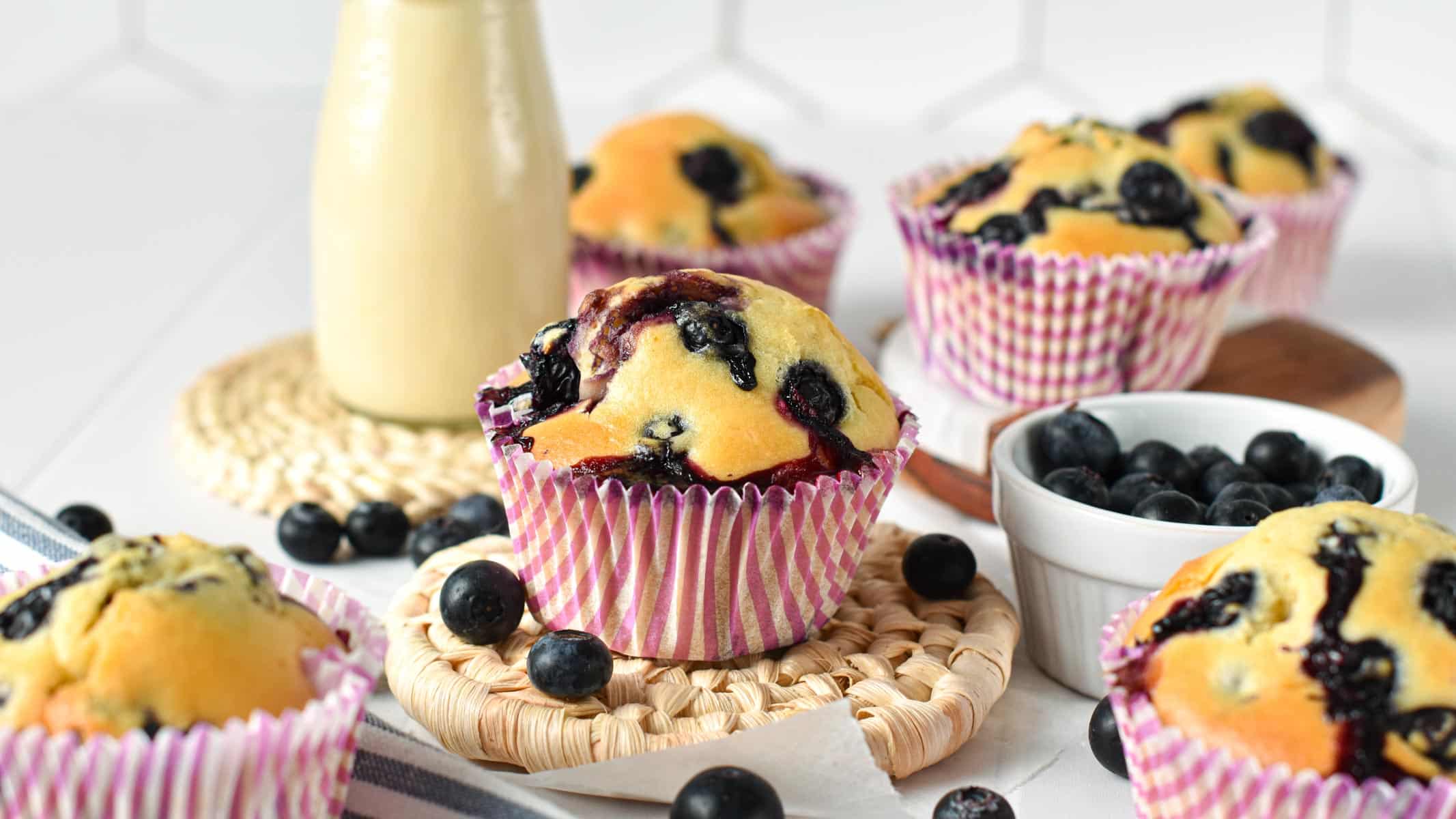 These Eggless Blueberry Muffins are easy, egg-free blueberry muffins with the most fluffy texture filled with Juicy blueberries.