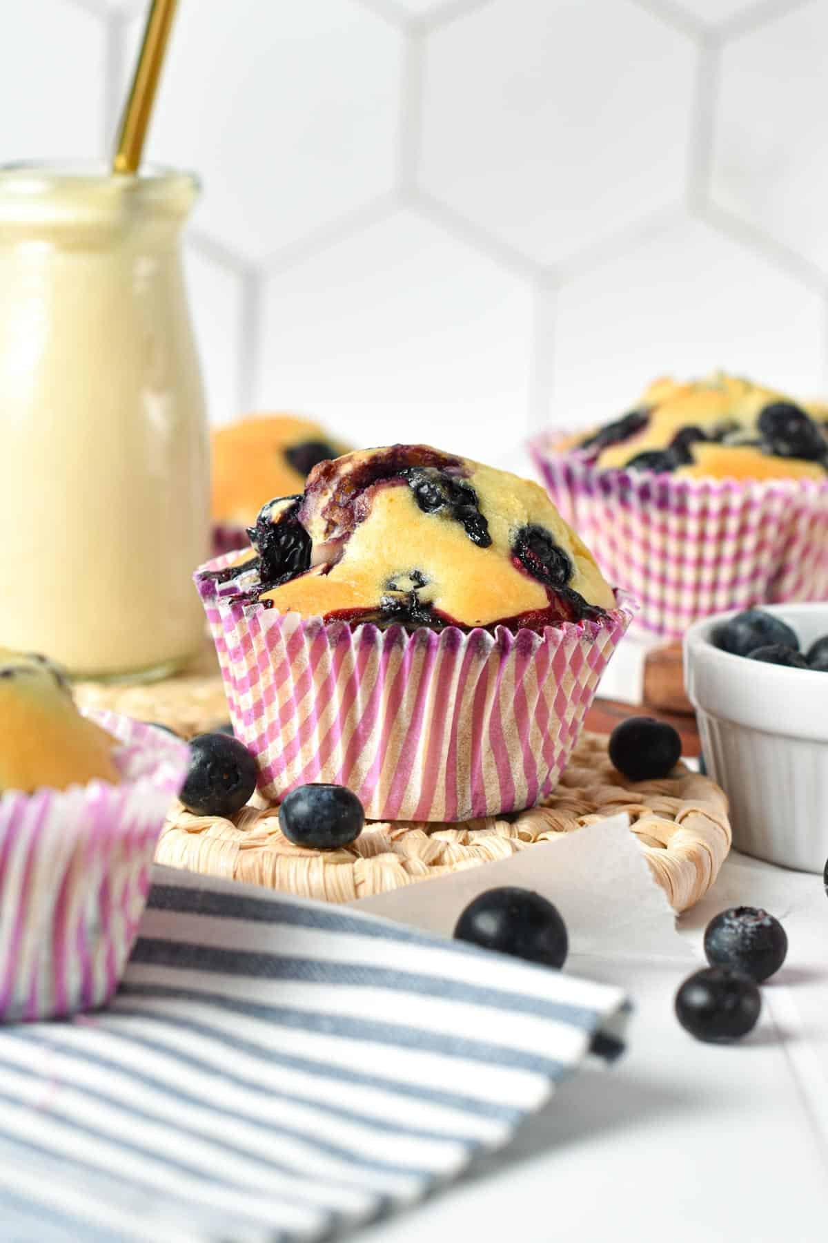 These Eggless Blueberry Muffins are easy, egg-free blueberry muffins with the most fluffy texture filled with Juicy blueberries.