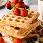 These Vegan Waffle Recipe are light, fluffy and crispy vegan Belgian waffles perfect as a week-end comforting breakfast.