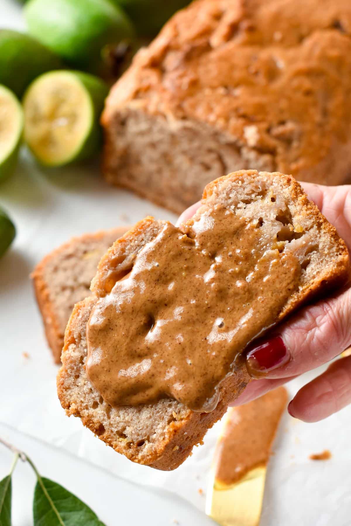 This Feijoa Loaf is a moist, sweet loaf flavored with Feijoa fruits and perfect to use all your Feijoa this Autumn