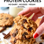 These Oatmeal Raisin Protein Cookies are the easiest high-protein breakfast or post-workout cookies to fuel you up with 14 grams of plant-based proteins per cookie.