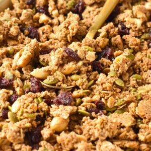 This homemade Steel Cut Oats Granola recipe is an easy, healthy crunchy granola recipe packed with proteins and fiber.