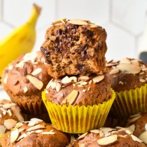 These banana almond butter muffins are simply the best banana muffins packed with healthy fats and natural proteins.