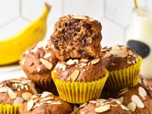 These banana almond butter muffins are simply the best banana muffins packed with healthy fats and natural proteins.