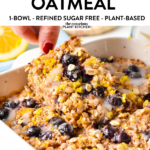 This Lemon blueberry baked oatmeal is a healthy breakfast packed with lemon blueberry flavors and all the nutrition from wholegrain oats.
