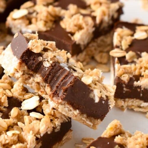 No-Bake Chocolate Peanut Butter Oatmeal Bars