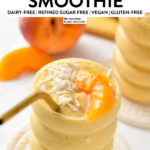 This Banana Peach Smoothie is a deliciously thick and creamy smoothie for summer packed with peach flavors.