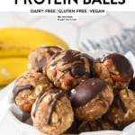 These Banana Protein Balls are healthy homemade protein snack to fix your sweet tooth and fill you up with proteins.