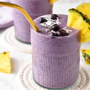 Blueberry Pineapple Smoothie in a glass