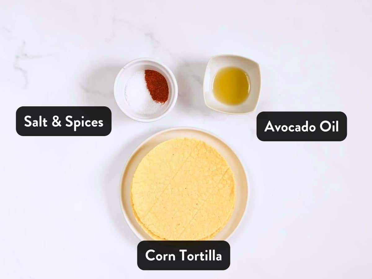 Ingredients for the Air Fryer Tortilla Chips