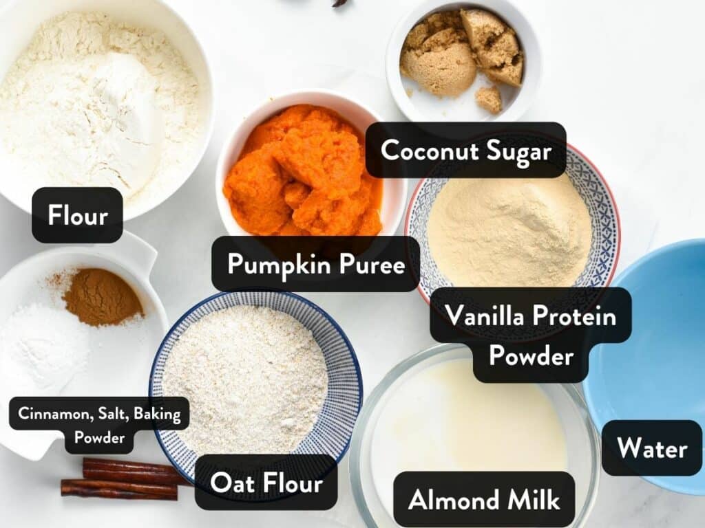 Pumpkin Protein Pancake Ingredients with Labels
