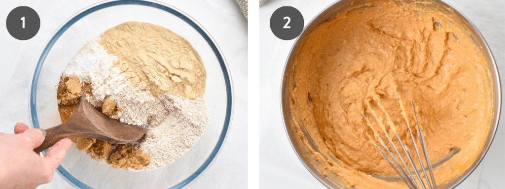 Making the Pumpkin Protein Pancake batter