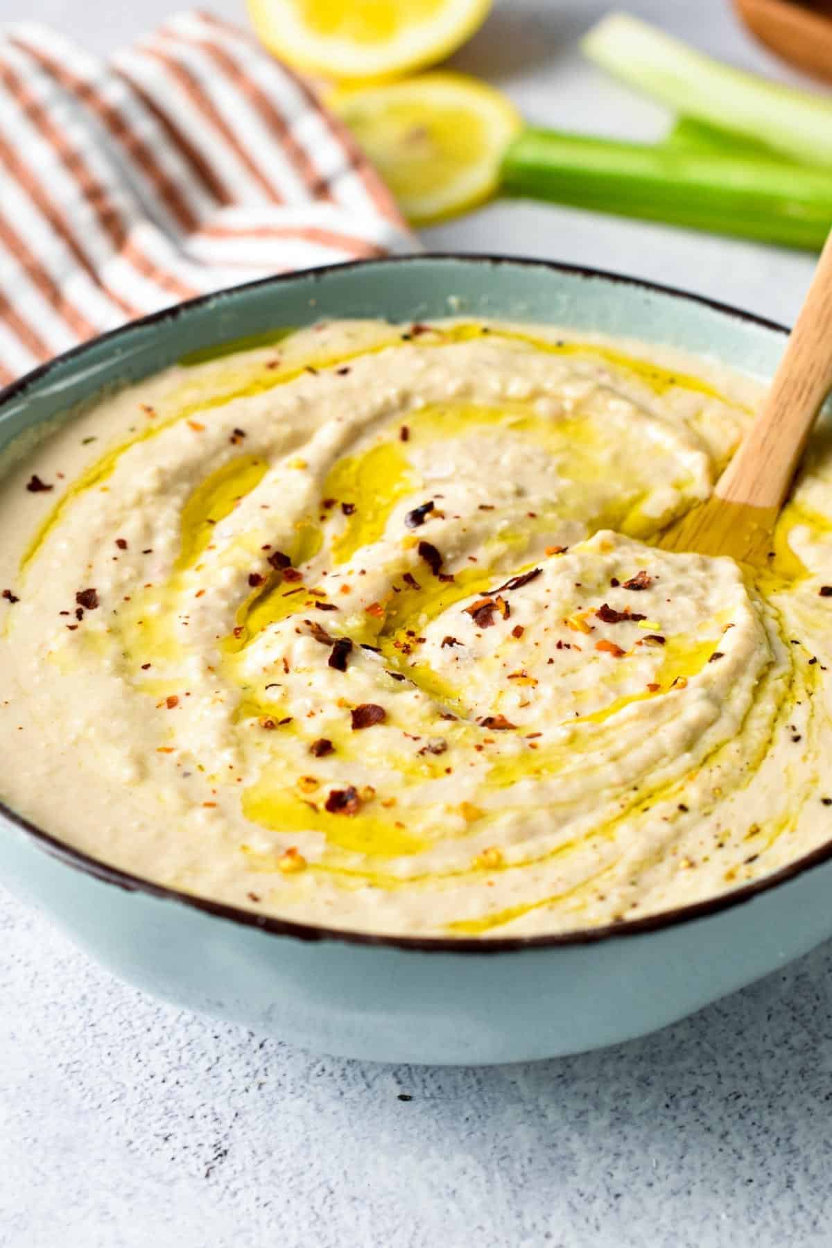 Vegan White Bean Dip in a large bowl.