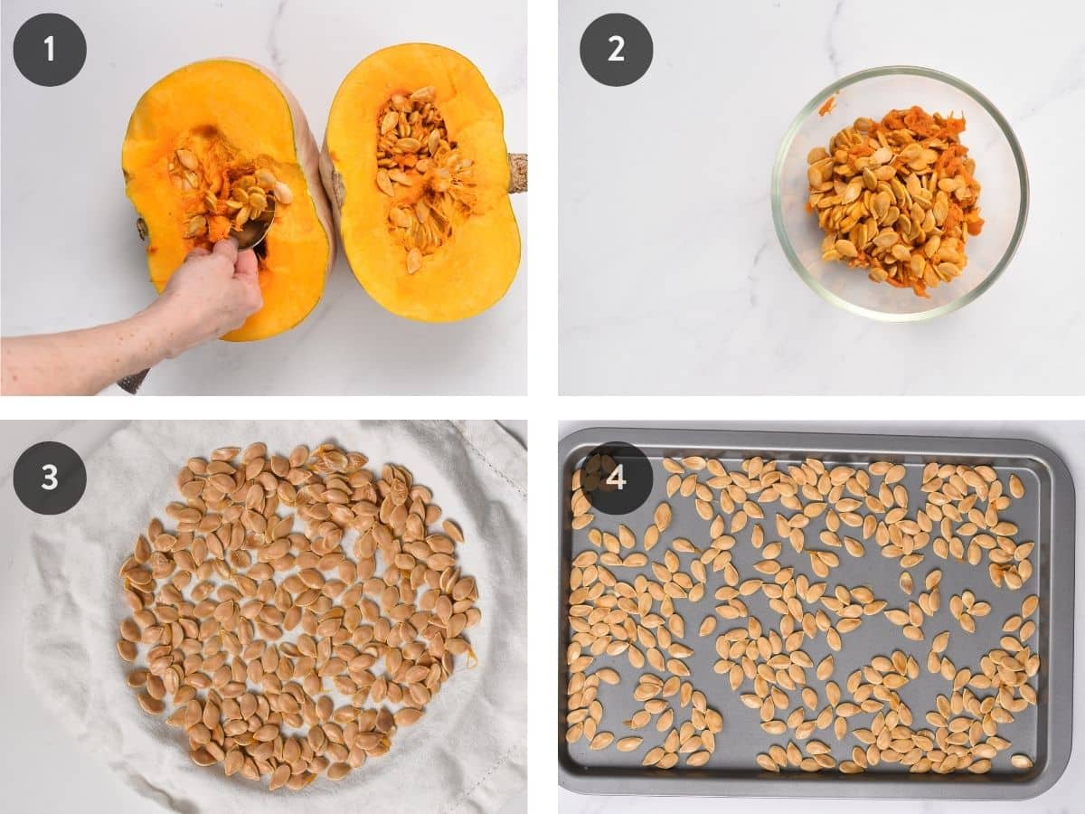 Step-by-step instructions on Making Roasted Pumpkin Seeds.