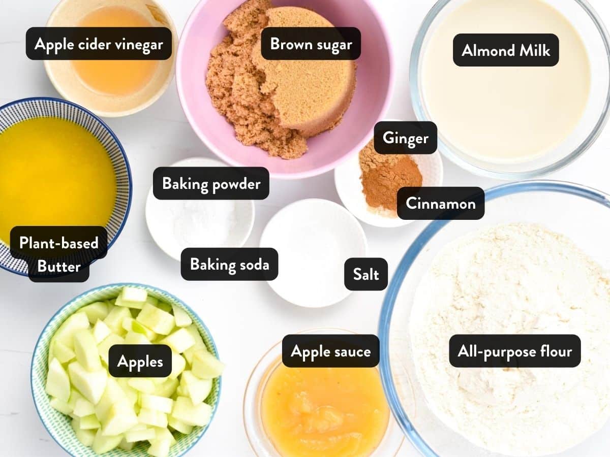 Ingredients Making Vegan Apple Cake