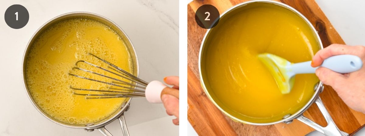 Making Vegan Lemon Curd for lemon pie